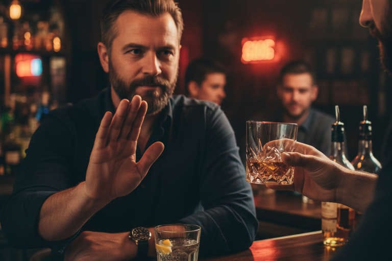 Man refuse a drink Man refuse a drink