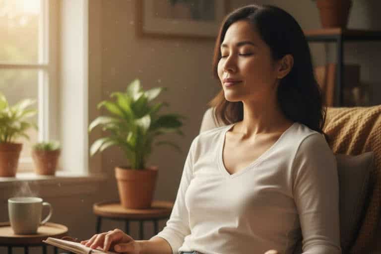 Woman using anxiety toolkit 768 Woman using anxiety toolkit