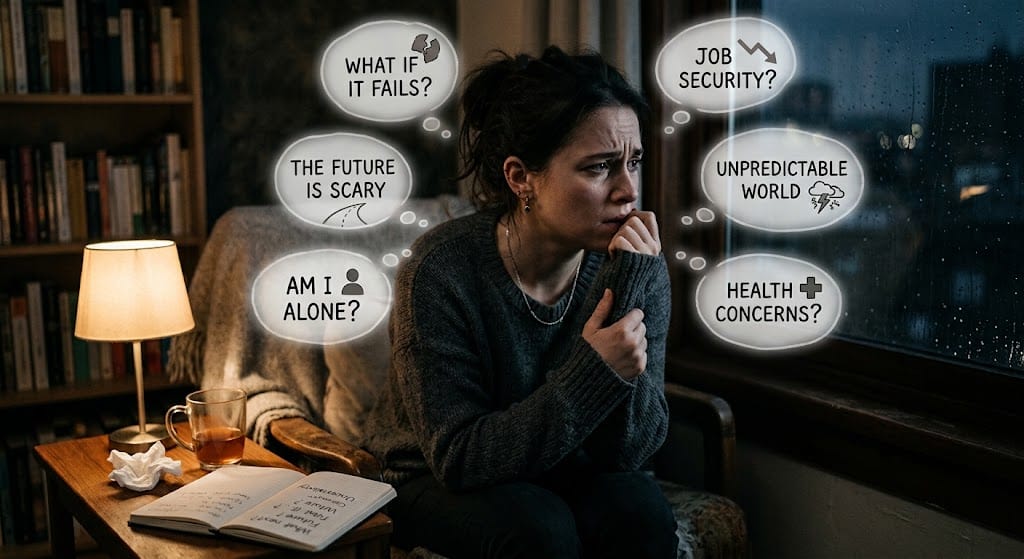 person worrying about fear of the unknown